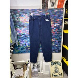 Vintage HIS Jeans Mens 36x34 Dark Indigo Denim Straight Leg Made in USA